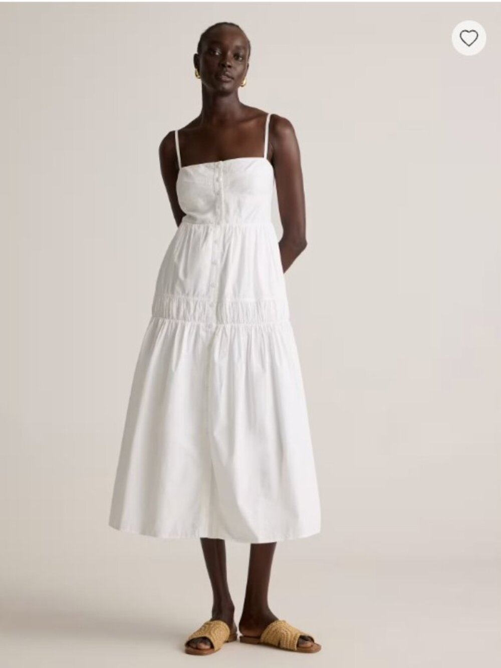 Quince 100% Organic Cotton Poplin Spaghetti Strap Maxi Dress  Size: Medium